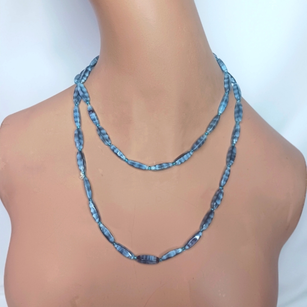 Vintage Blue Tiger Eye Necklace.